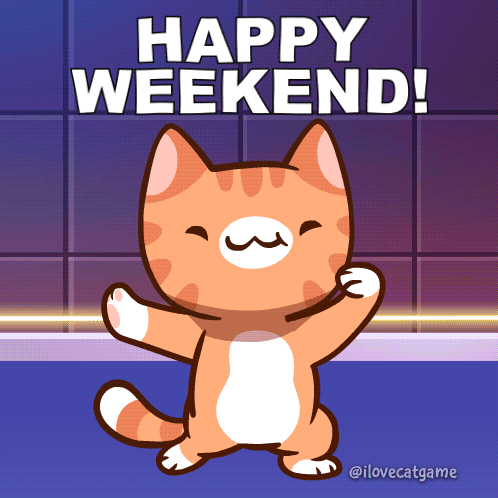 Weekend Weekend Vibes GIF. This 498 x 498 animated GIF is part of our immagini buon weekend collection. Related themes include cat, cat dancing, cheering…