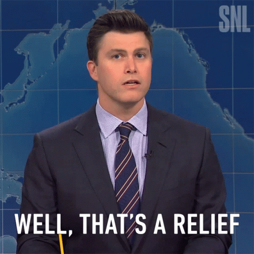 Well Thats A Relief Colin Jost GIF