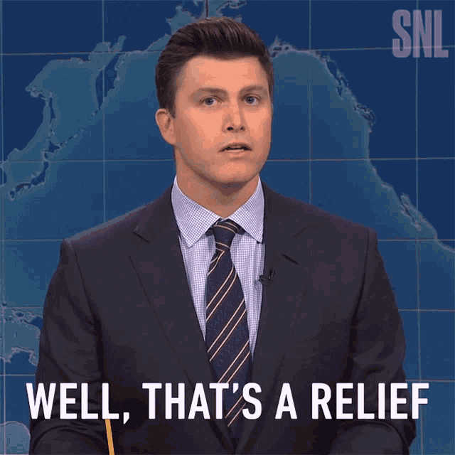 Well Thats A Relief Colin Jost GIF