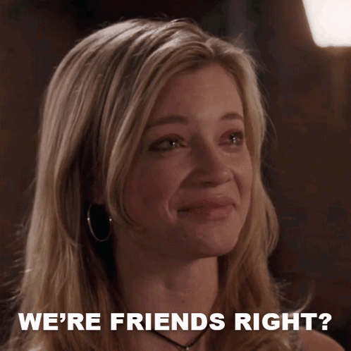 We'Re Friends Right Jamie Palamino GIF. This 498 x 498 animated GIF is part of our fish are friends not food collection. Created by OfficialJustFriends…