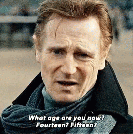 What Age Are You Now Liam Neeson GIF