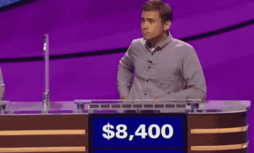 What Jeopardy GIF. This 498 x 300 animated GIF is part of our jeopardy music collection. Related themes include wat, what, wtf. Created by bgosh. View the…