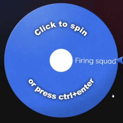 Wheel Of Firing Squad GIF. This 480 x 480 animated GIF is part of our firing squad collection. Created by freakymcfreakpants. View the original animation…