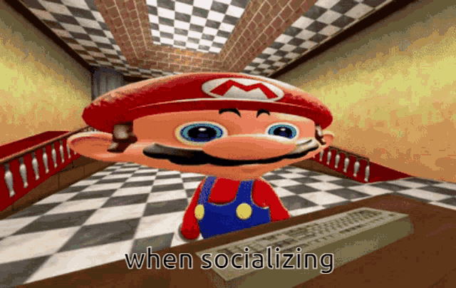 When Sosializing Mario Gif GIF