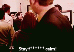 When You'Re The Only One Freaking Out GIF. This 244 x 170 animated GIF is part of our the office its happening collection. View the original animation…