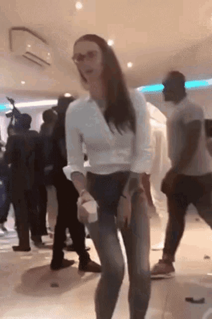 White Girl Dancing Jamaican GIF