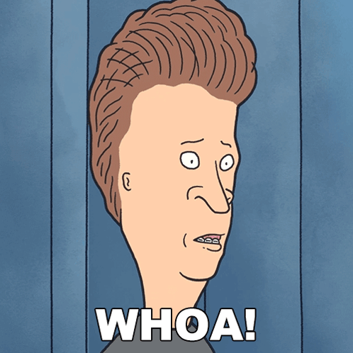 Whoa Butt-head GIF. This 498 x 498 animated GIF is part of our hooah collection. Related themes include surprised, wow. Created by beavisandbutthead. View…
