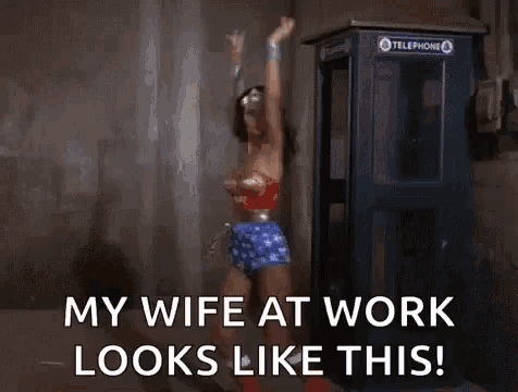 Wife At Work Wonder Woman GIF
