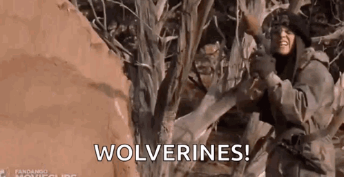Wolverines War GIF. This 498 x 256 animated GIF is part of our red dawn wolverines collection. Created by mikegrant27. View the original animation, share…