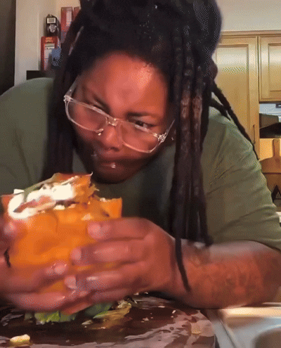 Woman Eating Burger Woman Eating Sandwich GIF. This 400 x 495 animated GIF is part of our eating collection. Created by 777phile. View the original…