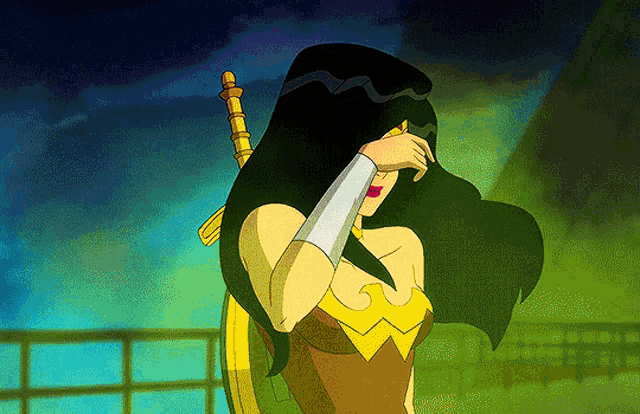 Wonder Woman Hair Flip GIF