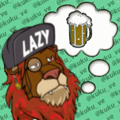 Woozy Lazy Lion GIF