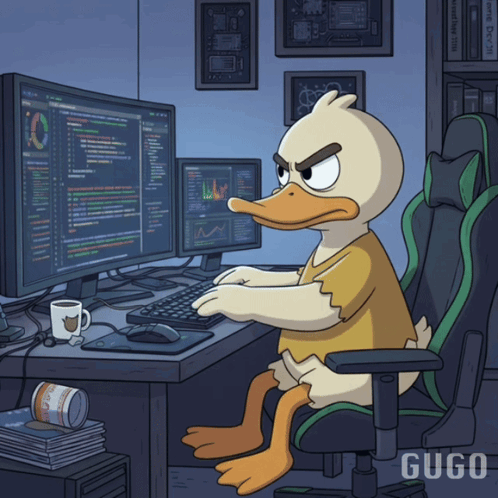 Work Working GIF. This 498 x 498 animated GIF is part of our soy programador collection. Related themes include duck, hacker, matrix. Created by…