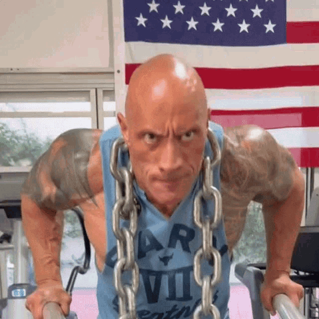 Working Out Dwayne Johnson GIF