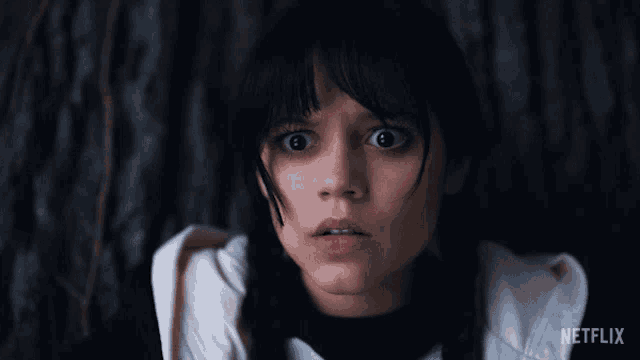 Worried Wednesday Addams GIF