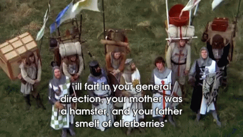 Worst Insult Ever GIF. This 497 x 280 animated GIF is part of our i fart in your general direction collection. View the original animation, share it, or…