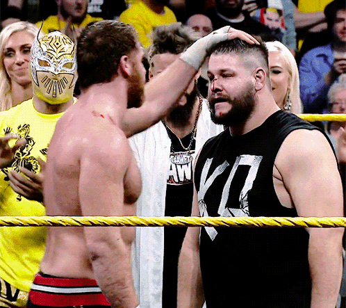 Wwe Sd Smackdown Live Sami Zayn Hug Hugging Kevin Owens GIF. This 498 x 443 animated GIF is part of our kevin owens collection. Created by BROKENUSMANWWE…