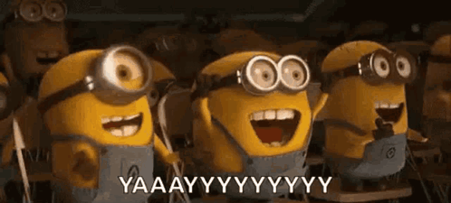 Yayy Minions GIF. This 498 x 225 animated GIF is part of our minions cheering collection. Created by jojowatever. View the original animation, share it, or…