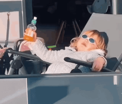 Yeah Whatever Chill Little Girl Halal Drinking Lumps Chilling GIF