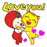 Yellow Cat Tomato Costume Sticker