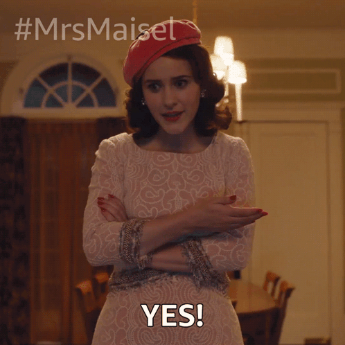 Yes Miriam Maisel GIF. This 498 x 498 animated GIF is part of our hingle mccringleberry collection. Related themes include agreeing, yeah. Created by…