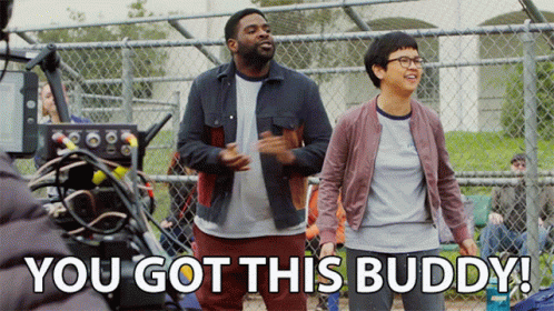 You Got This Buddy You Can Do It GIF. This 498 x 280 animated GIF is part of our hype man collection. Related themes include cheering, you can do it…