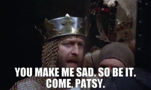 You Make Me Sad Monty Python And The Holy Grail GIF. This 498 x 298 animated GIF is part of our monty python holy grail collection. Related themes include…