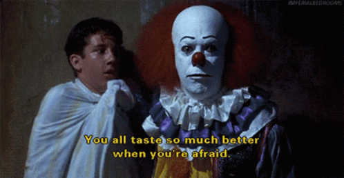 You Taste So Much Better When Youre Afraid Clown GIF. This 498 x 258 animated GIF is part of our imagenes de terror con movimiento y sonido collection…