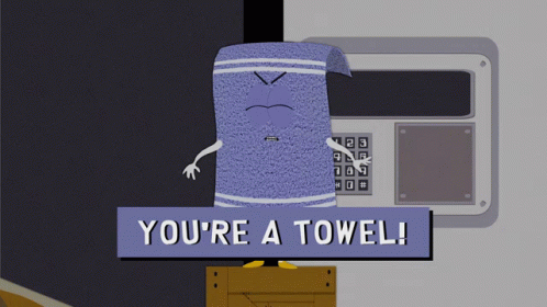 Youre A Towel Towelie GIF. This 498 x 280 animated GIF is part of our towelie collection. Created by southpark. View the original animation, share it, or…