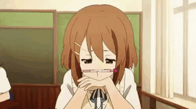 Yui Hirasawa Thinking GIF