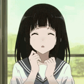 くしゃみ 花粉症 千反田える Eru Chitanda 古典部 GIF