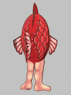 半魚人　可笑しい　魚　鯉 GIF