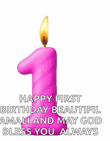 1st Birthday 1st Birthday Candle GIF