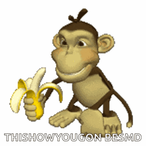 3d Monkey Monkey Eating GIF