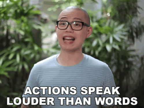 Actions Speak Louder Than Words Chris Cantada GIF