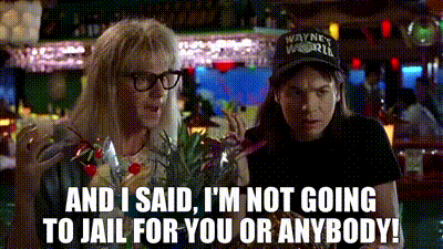And I Said Im Not Going To Jail For You Or Anybody Wayne'S World GIF