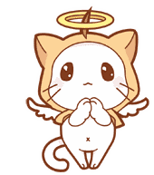 Angel Cat Begging Sticker