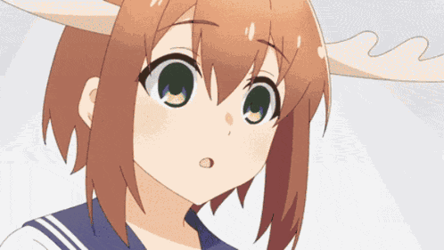 Anime Girl Thinking Noko Shikanoko GIF