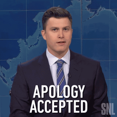 Apology Accepted Colin Jost GIF