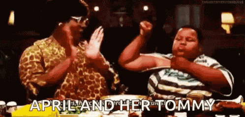 April And Her Tommy Flex GIF