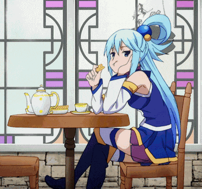 Aqua Konosuba Aqua Eating GIF
