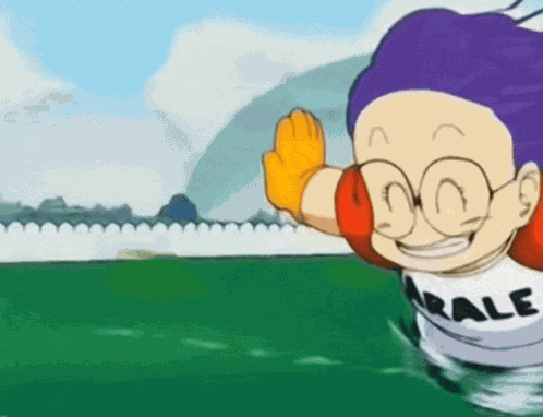 Arale Norimaki Runs GIF