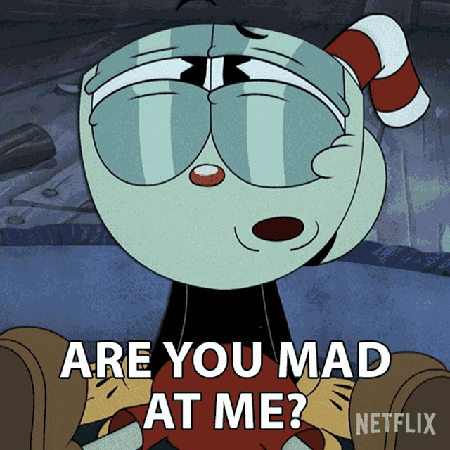 Are You Mad At Me Cuphead GIF