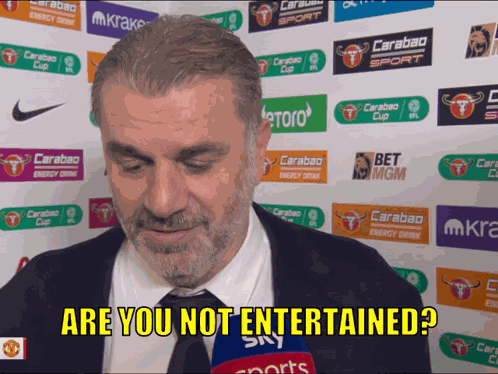 Are You Not Entertained Ange Postecoglou GIF