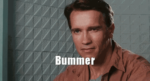 Arnold Schwarzenegger Bummer GIF