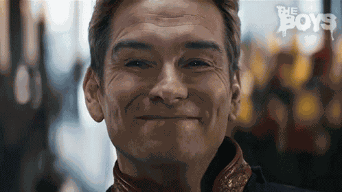 Awkward Smile Homelander GIF