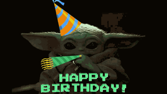 Baby Yoda Happy Birthday GIF