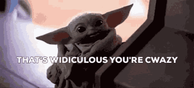 Baby Yoda Youre Crazy GIF