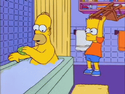 Bart Hitting Homer - The Simpsons GIF