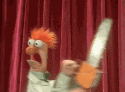 Beaker Chainsaw GIF